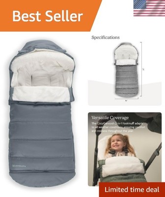 Ultra-Plush 2-in-1 Footmuff with Zip-Out Liners   For Comfort in Any Season