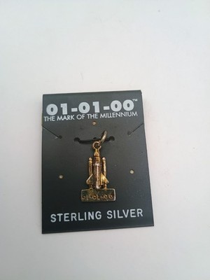 925 Sterling Silver Vintage Space Shuttle Mark Of The Millennium Pendant  