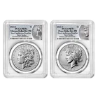 2pc Set - 2024-S Reverse Proof $1 Morgan and Peace Silver Dollar PCGS PR70 FS