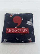 monoprix grocery shopping tote bag reusable france Eiffel Tower Foldable