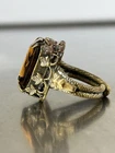 Large Vintage Citrine Silver Ring Size 5