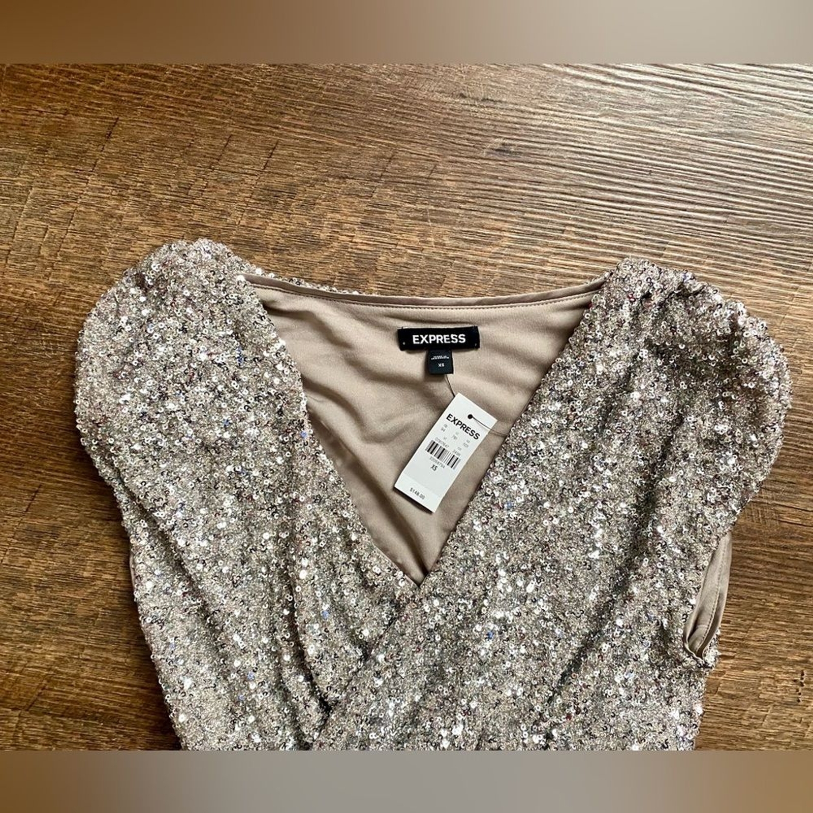 EXPRESS sleeveless silver sequin asymmetrical dre… - image 13