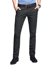 Mens Chino Trousers Slim Fit Stretch Casual Jeans westAce Cotton Designer Pants