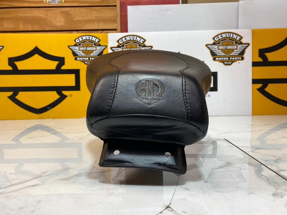 OEM 84-06 Harley-Davidson Fatboy Softail Passenger Pillion Seat Black Gray - Image 3 of 4