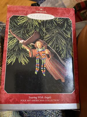 HALLMARK Keepsake Ornament Soaring With Angels Folk Art Americana 1998