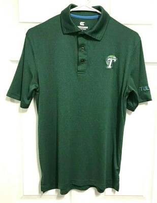 TULANE GREEN WAVE Men Sewn Team Logo Short Sleeve Golf Polo Shirt S Colosseum 