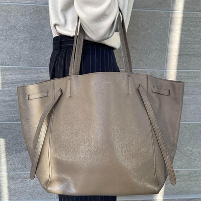 Celine Tote Bag Cabas Phantom Greige sand beige Leather calfskin authentic Women