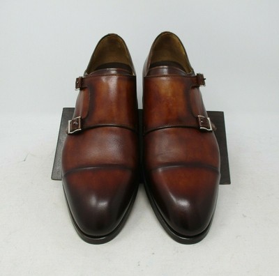 magnanni double monk strap cognac