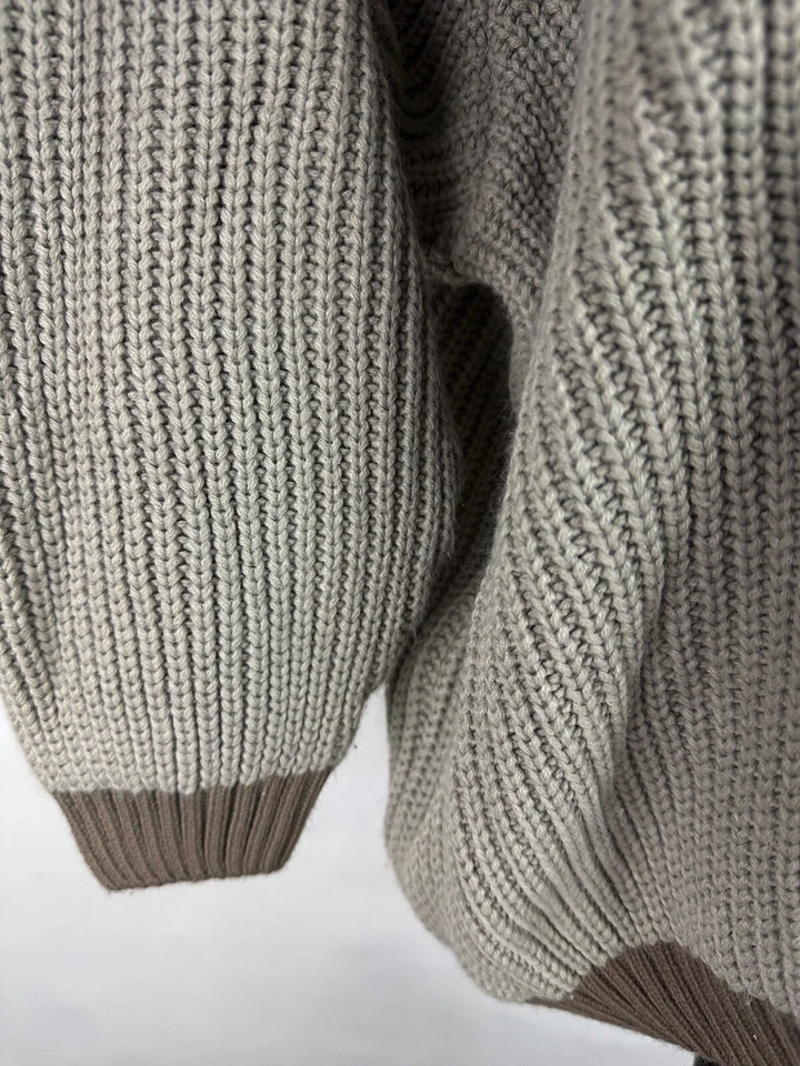 Suéter para mujer ASOS calce medio relajado beige acanalado tejido acrílico minimalista acogedor Foto 4 de 4