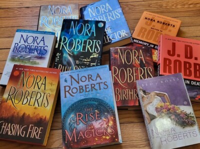 Lot 10 RANDOM MIX Hardcover Book w DJ  J.D. Robb and/or Nora Roberts Good-VG