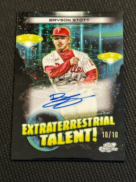 🔥BRYSON STOTT 2023 Topps Cosmic Chrome ET Black Eclipse AUTO 10/10 Philly 🔥