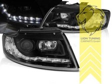 LED Tagfahrlicht Optik Scheinwerfer für Audi A4 B6 8E Cabrio schwarz