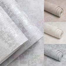 Concrete Textured Grey Wallpaper Glitter Metallic Silver Wall Paper for Bedroom