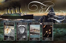 Ghana 2012 - R.M.S. 100th Anniversary Titanic - Sheet of 4 stamps Scott 2696 MNH