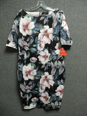 AX Paris Half Sleeve Scuba Midi Dress Floral UK 20 LN110 Ai 11