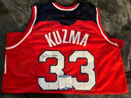 Autographed/Signed Kyle Kuzma Jersey (Beckett) Custom Washington Wizards XL