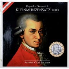 [#1277112] Austria, Set 1 ct. - 2 Euro, Mozart, FDC, 2003, Vienna, N.C., FDC