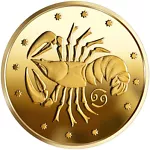 CANCER (The Crab) UKRAINE 2008 Pure Gold Au 999,9 Coin 1/25 Oz Zodiac KM# 483