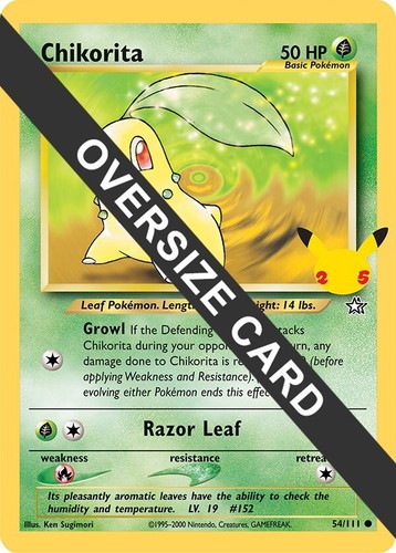 Jumbo Pokémon 1st Partner Pack Chikorita Card 54/111 25th