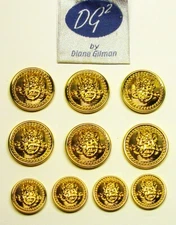 DIANE GILMAN replacement buttons 10 gold tone 2 part buttons, good used cond.