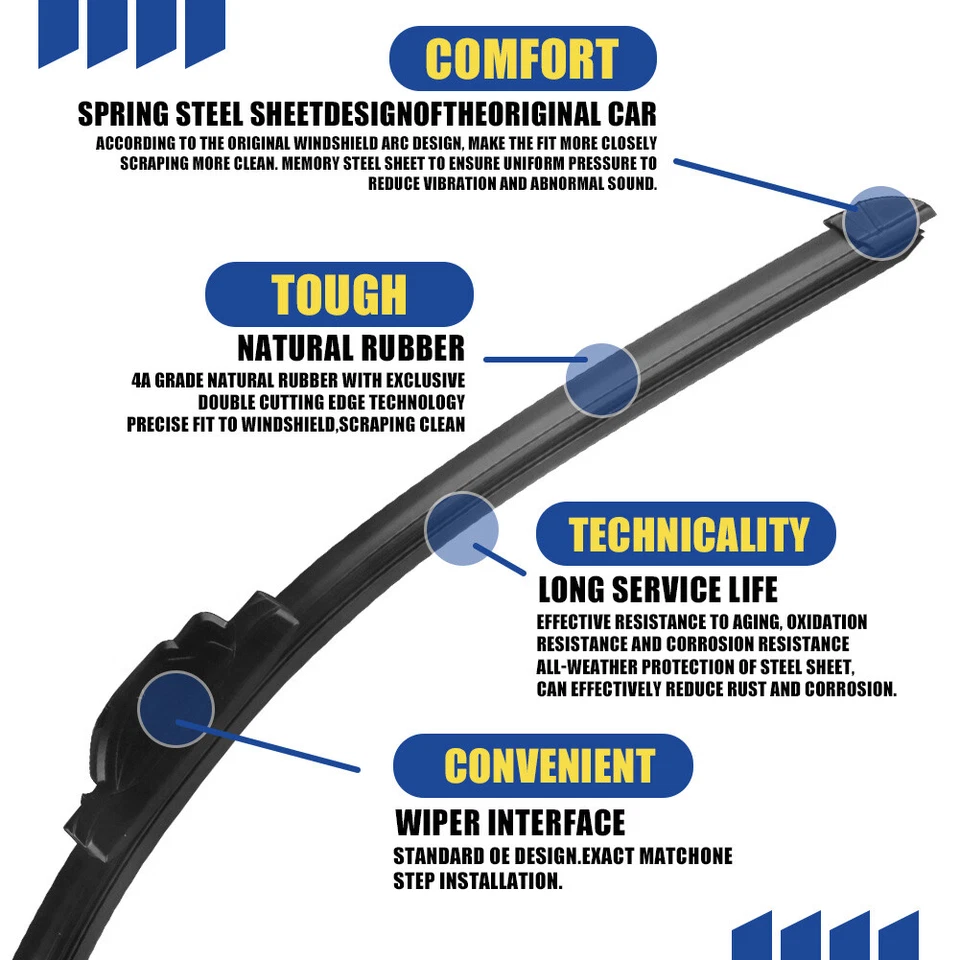 Par de limpiaparabrisas delantero de silicona para Chevy Suburban 1500/2500 00-06 Foto 4 de 4