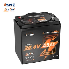 LiTime 36V 45Ah GC2 90A BMS LiFePO4 Lithium Battery For 2kw Electric Golf Cart