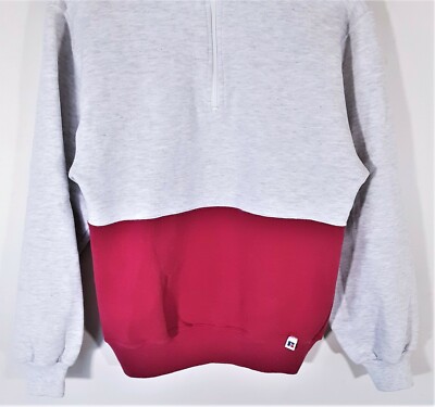 Vintage 90's RUSSELL ATHLETIC USA Color Block Fuchsia Gray