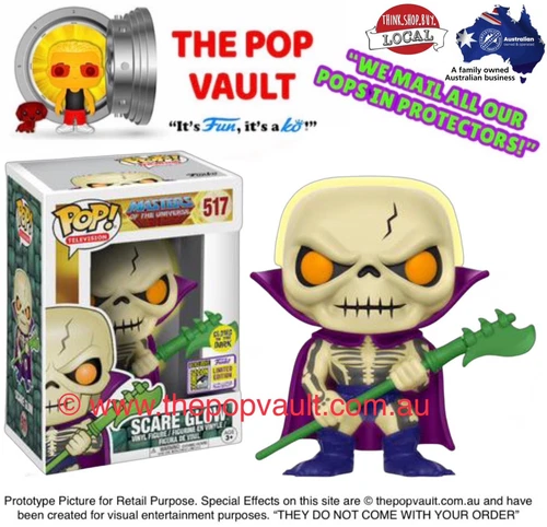 FUNKO POP VINYL TV TELEVISION MASTERS OF THE UNIVERSE MOTU 517 SCARE GLOW SDCC