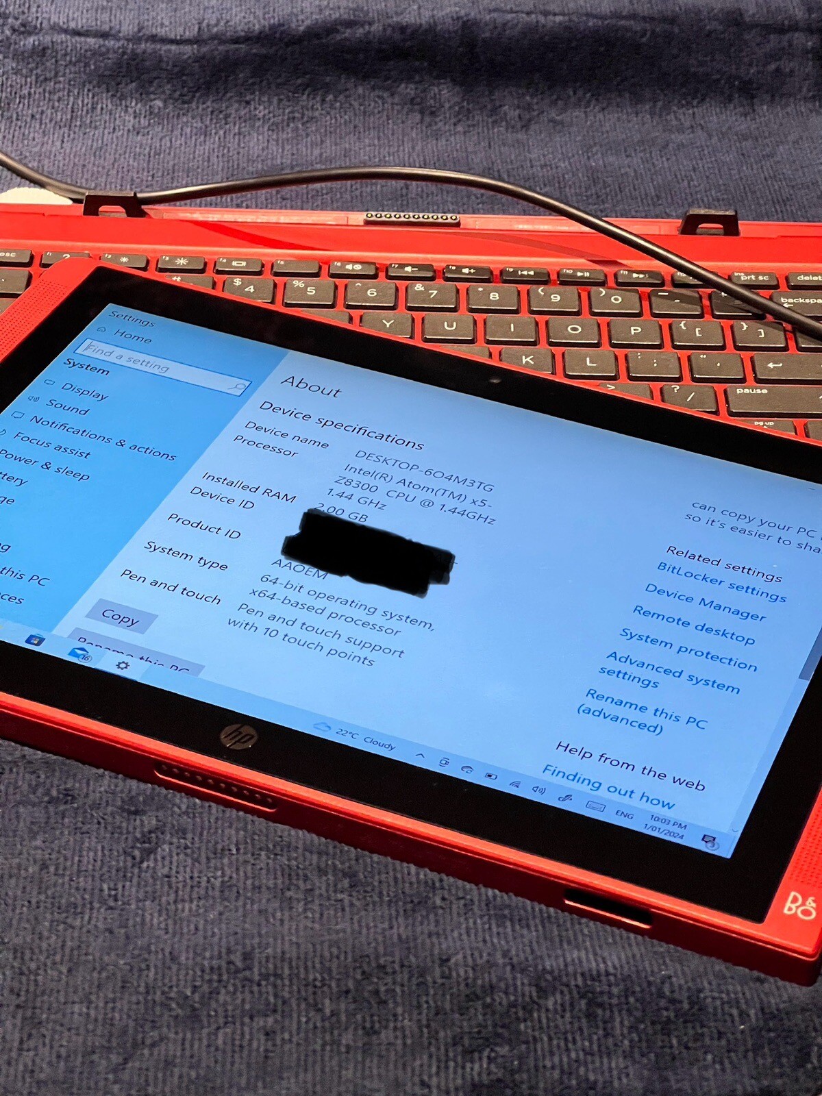 Hp Pavilion X2 B&O Play Touchscreen Tablet / Computer eBay