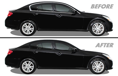 Chrome Delete Blackout Overlay for 07-15 Infiniti G35 G37 Q40 Sedan Window Trim