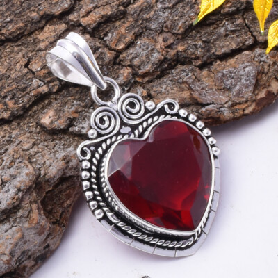 Mozambique Garnet Gemstone 925 Sterling Silver Handmade Pendant MG-2