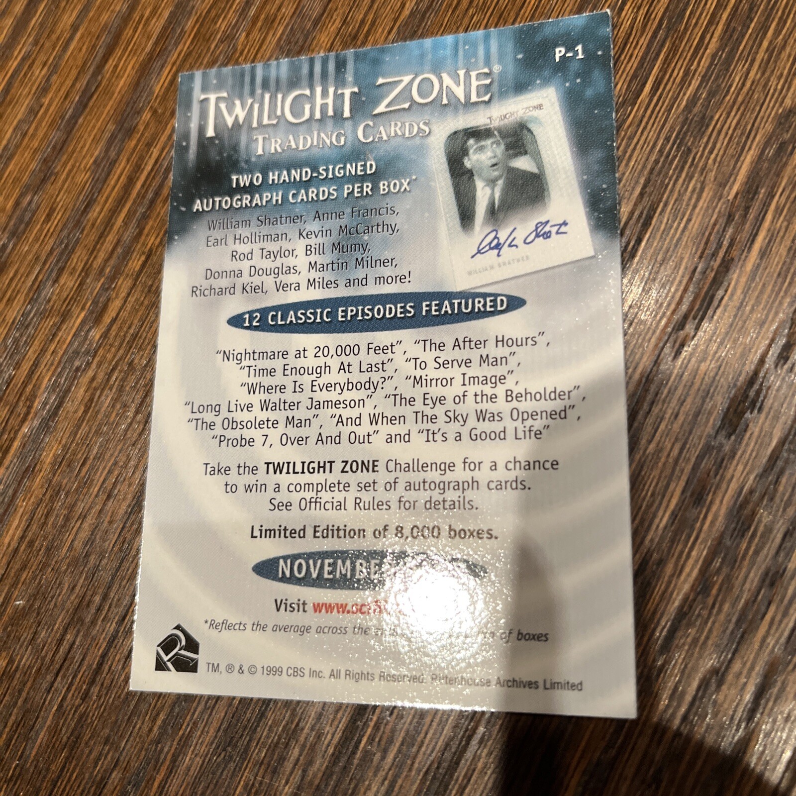 1999 RITTENHOUSE TWILIGHT ZONE PREMIERE 72 CARDS CHECKLIST-WRAPPER-P1-GAME CARDS - Picture 6 of 19