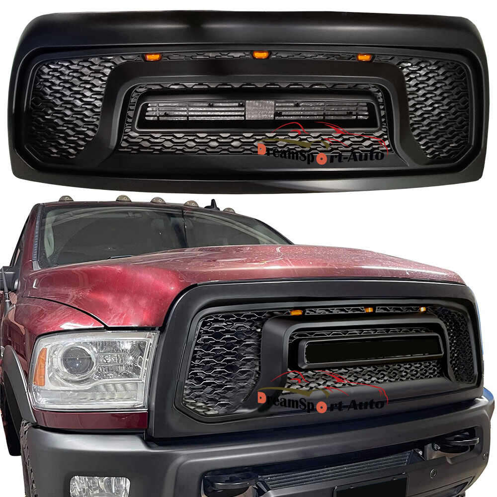 Front Bumper Grille For 2010-2019 Dodge Ram 2500 Big Horn Grill w/LED & Letters