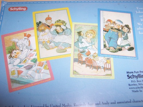 Vintage Raggedy Ann & Andy Wood Puzzles (4), Wooden storage box - Picture 4 of 4