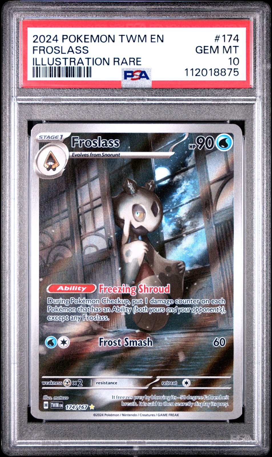 POKEMON PSA 10 2024 SV Twilight Masquerade Froslass 174/167 IR (STOCK IMAGE)