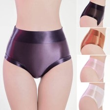 Damen Glänzend Bikinislips Unterhose Durchsichtig Slips Briefs Panty Unterwäsche