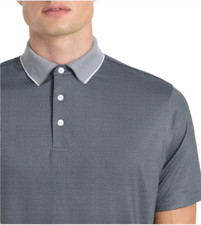 Hickey Freeman Men  s Short Sleeve Luxury Golf Polo Shirt Black S ,M ,L Geometric