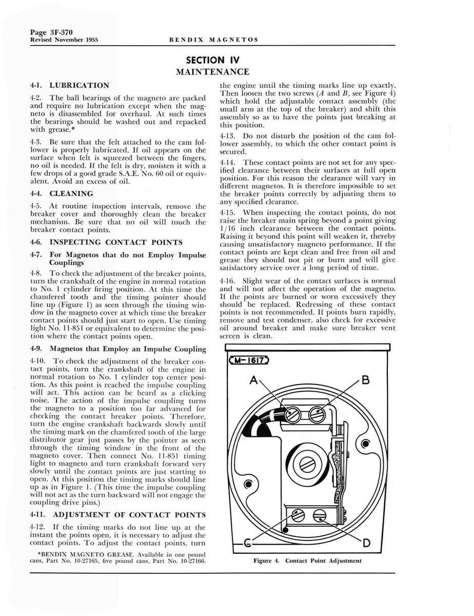 Bendix Scintilla SB, SF Series Magnetos Service Instructions
