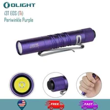 Olight i3T EOS Ti titanium 180 Lumen EDC Tail Switch AAA Flashlight, Purple