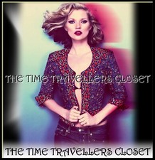 TOPSHOP KATE MOSS LIBERTY RED NAVY PAISLEY QUILTED JACKET FOLK BOHO UK 8 - 10