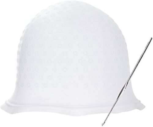 Reusable Silicone Hair Coloring Highlighting Cap Hair Salon Tool with Metal Hook