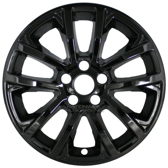 4 fits Jeep Cherokee 2019 2020 BLACK 17" Wheel Skins Hub Caps Snap On