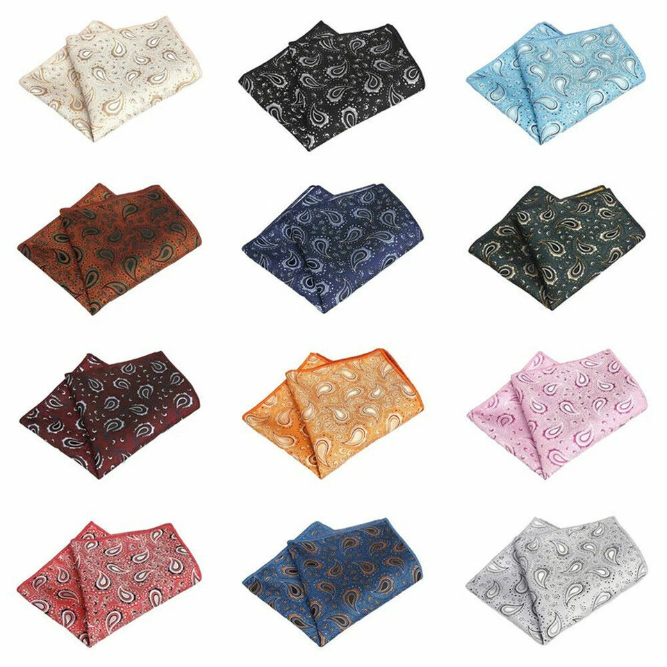 Herren Paisley Blume Taschentuch Hochzeit Party hochwertiges Einstecktuch - Bild 1 von 1