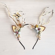 Antler Fairy Headband Cosplay Dress Up Twig Faux Nuts Berries New