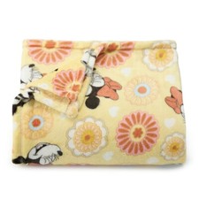 Disney Minnie Mouse Flowers Floral Oversized Plush Throw Blanket 60"x72  NEW