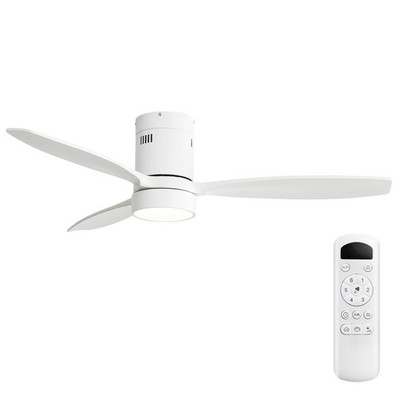Sofucor 52 Inch Ceiling Fans Lights And Remote Modern Wood Profile Flush Mount