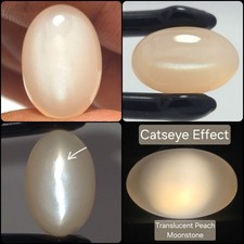 Natural Moonstone cabochon 10.80 ct Peach Cat...