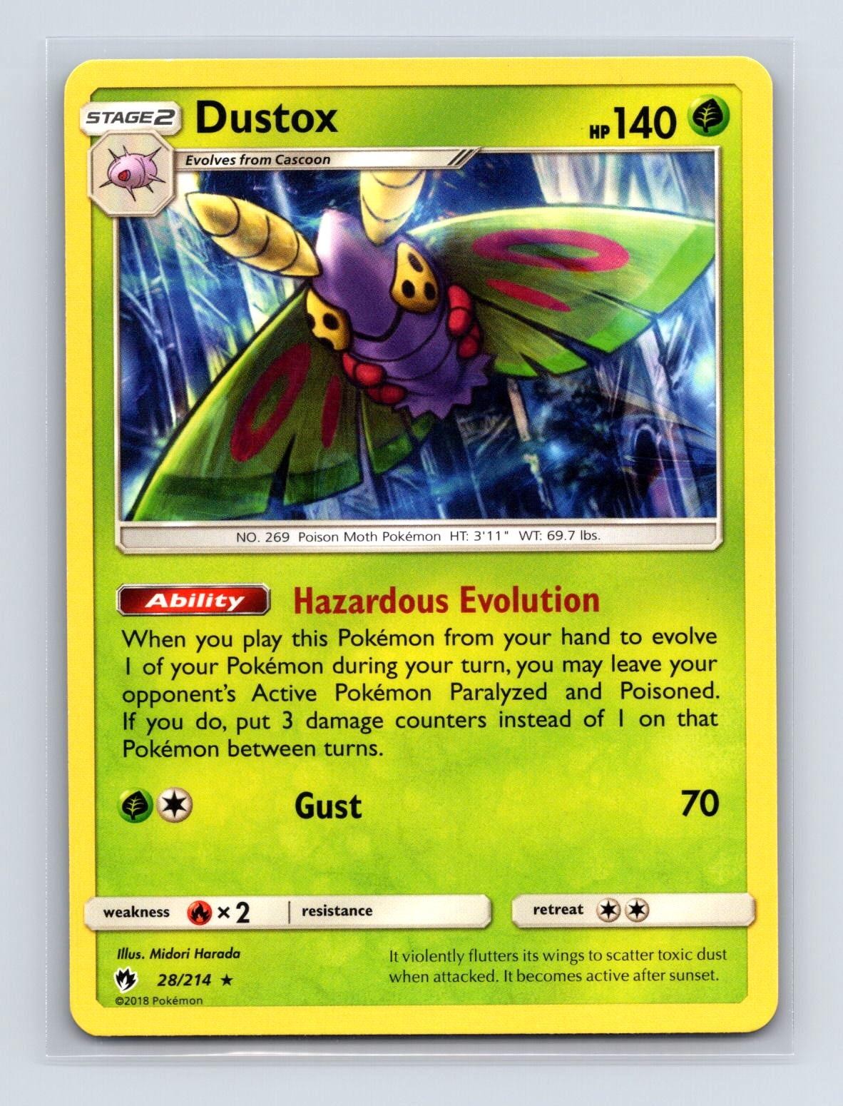 Dustox 28/214 Rare Lost Thunder Pokemon Lightly Played