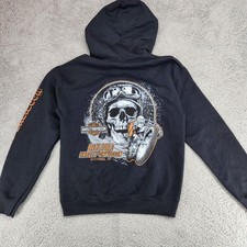 Harley Davidson Hoodie Black Mens S Battlefield Harley Davidson Gettysburg