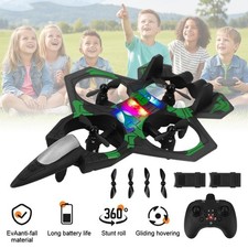 Remote Control Airplane Remote Control Stunt Jet LED Lights 2.4GHz 3 Speed Modes